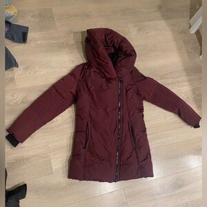 Noize Women's Deep Red Hooded Puffer Jacket